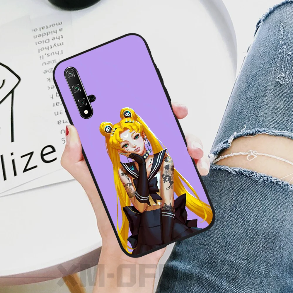 ByLoving Сейлор Мун Аниме Черный Мягкий чехол для телефона из ТПУ Honor 20 20lite view20 7C 8C 7A 8A