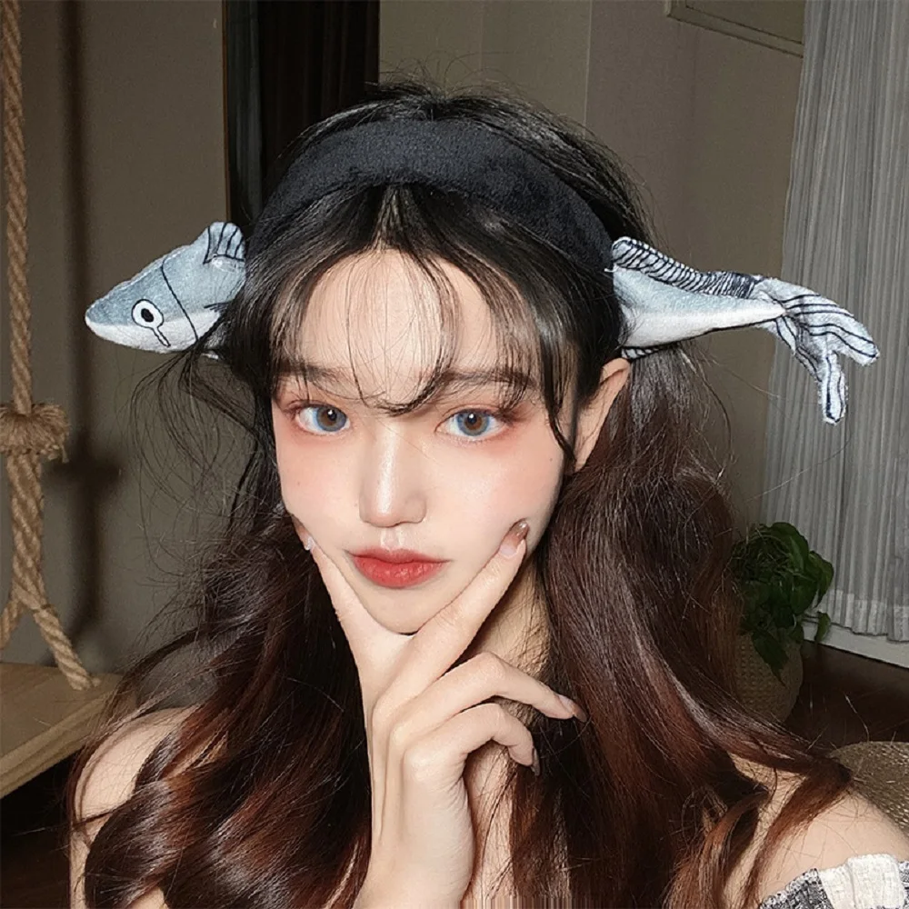 Модная забавная повязка на голову с морковкой соленая рыба для мытья лица тюрбан