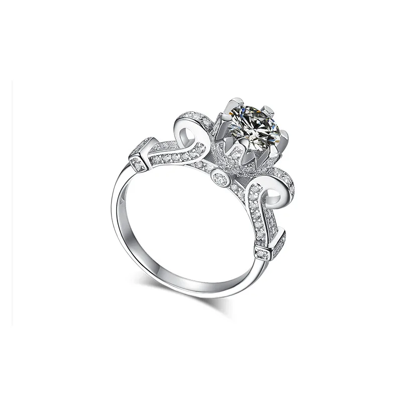 

18K white Gold Ring for Women Natural 1 Carat Diamond with Diamond Jewelry Anillos De Bizuteria Anillos Mujer Gemstone Rings Box
