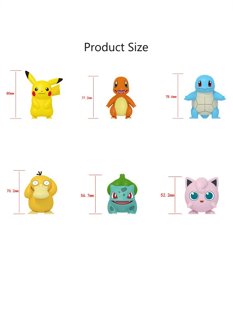 

Pokemon Genuine Pikachu Anime Figure Psyduck Snorlax Doll Decoration Figure Blind Box Keychain Car Anime Baby Gift