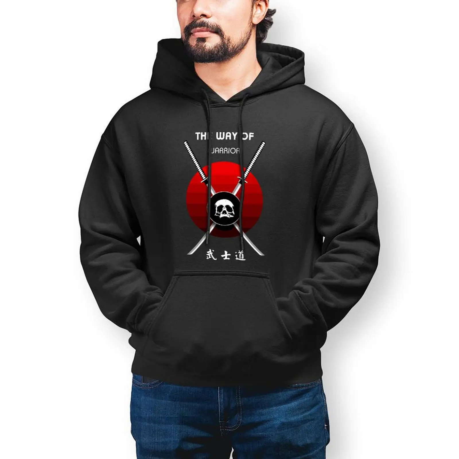 

Bushido Hoodie Streetwear Warm Hoodies Popular Long Length Cotton Pullover Hoodie Men Oversize