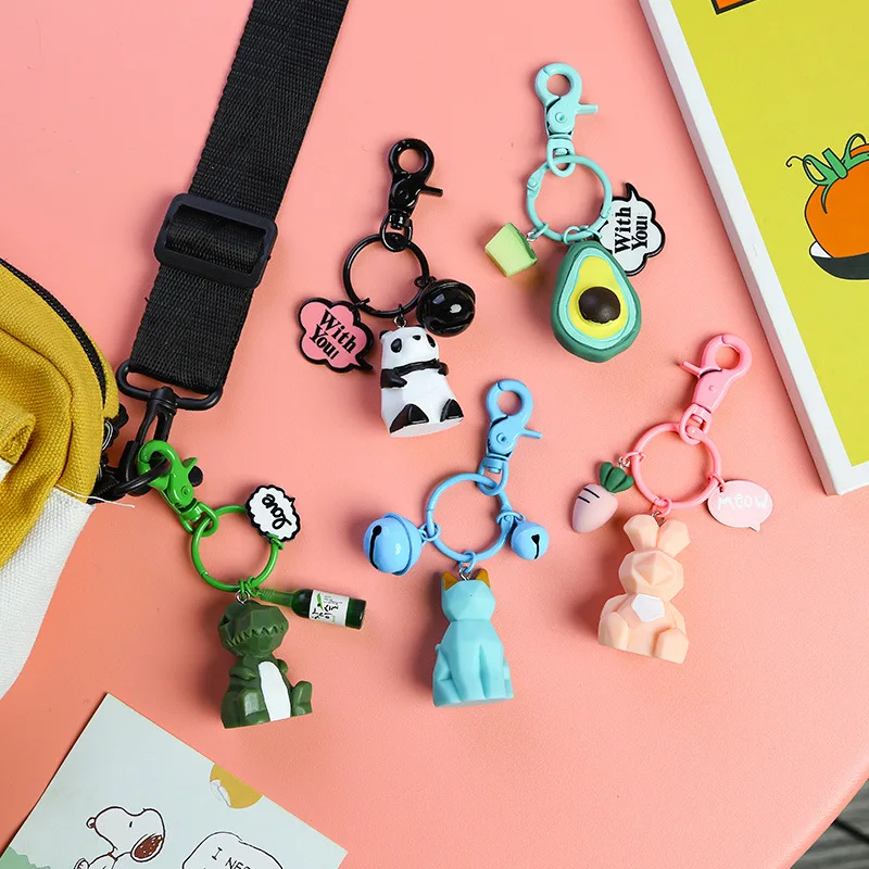 Чехол для ключей с мультяшными животными из смолы креативный металлический