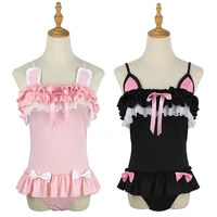 hot sale jumpsuite swimsuit cute sexy cosplay costume swimwear women cute black cat powder rabbit swimsuit summer sukumizu