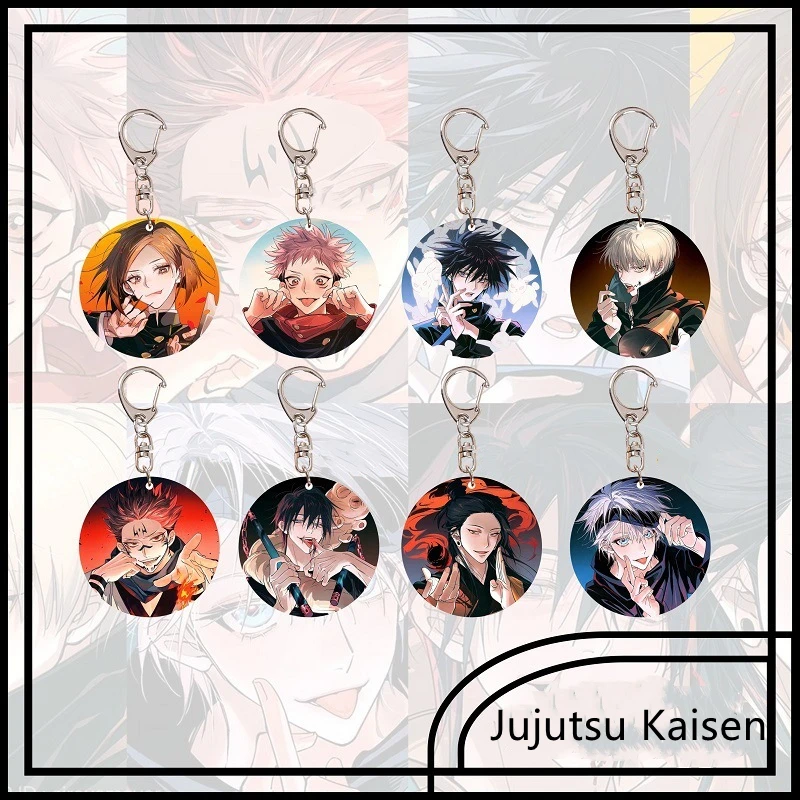 

Keychain Anime Jujutsu Kaisen Keyring Comic Character Gojo Satoru Acrylic Pendant Key Chains Cosplay Fans Collect Gift Trinket
