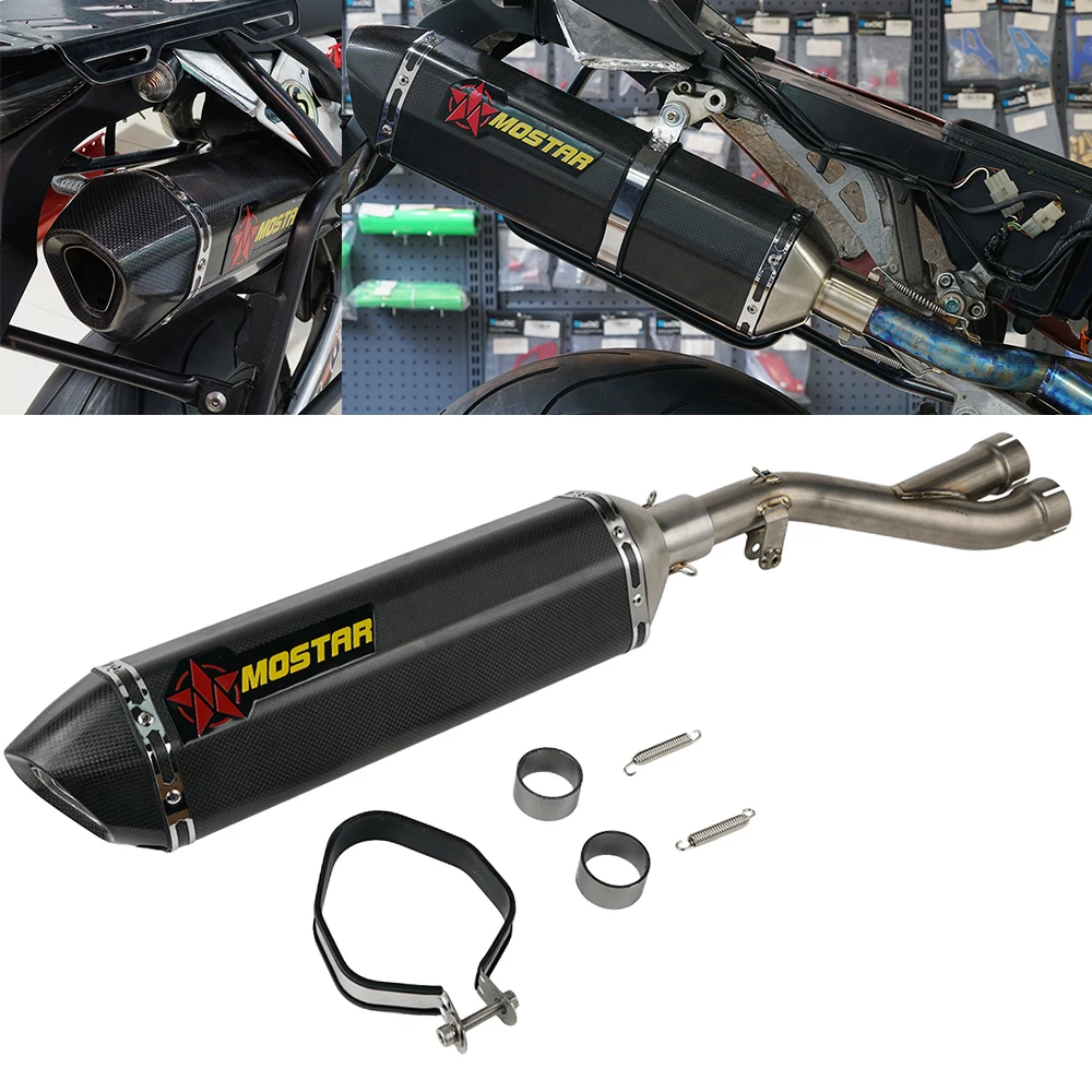 

For KTM 950 Adventure S R 03-13 950 Adventure S 990 Adventure 2006-2016 Carbon Fiber Exhaust Silencer Middle Ti Alloy Pipe Set
