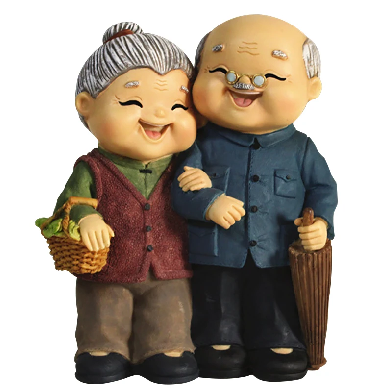 Скандинавские милые фигурки для старых пар кукол украшения поделки из смолы