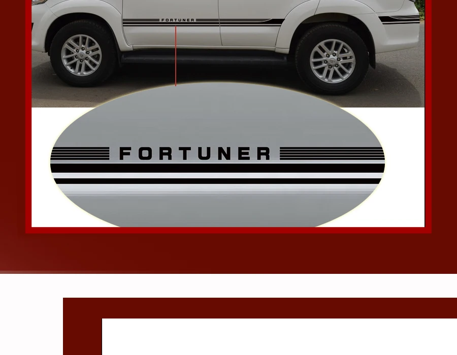 Наклейки на заказ для toyota FORTUNER, 2 шт., автомобильные наклейки в крутую полоску, стильные боковые двери, графические винилы, модифицированные аксессуары, декоративные наклейки
