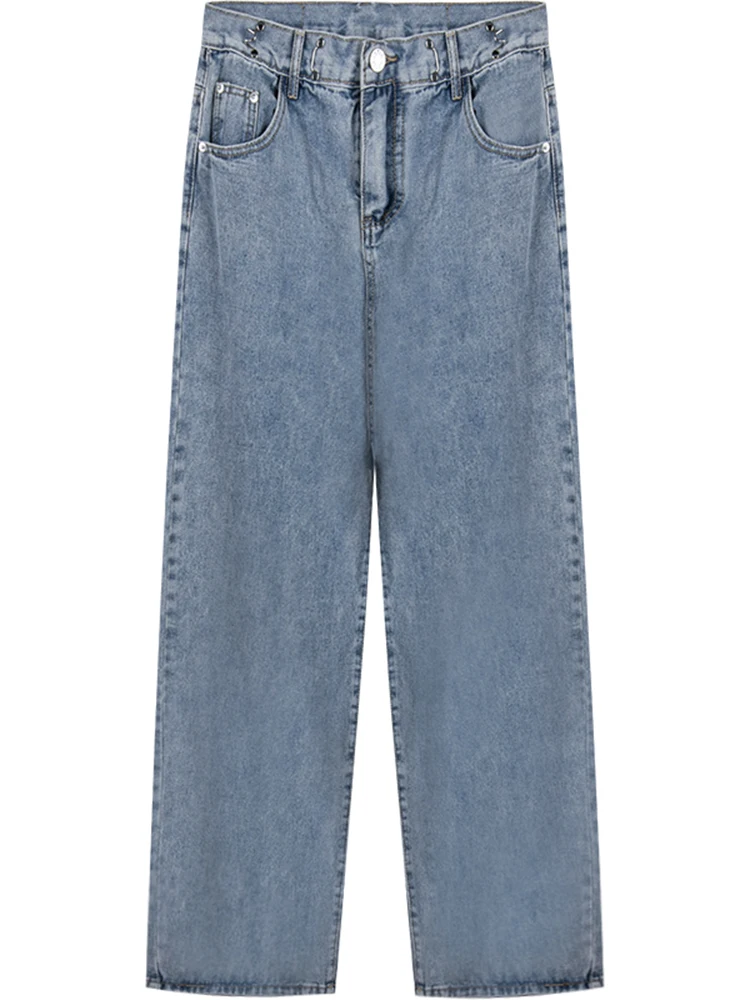 

Internet Celebrity Jeans Women's Spring and Summer Thin Straight Loose Slimming and All-Matching High Waist Wide Leg Chic