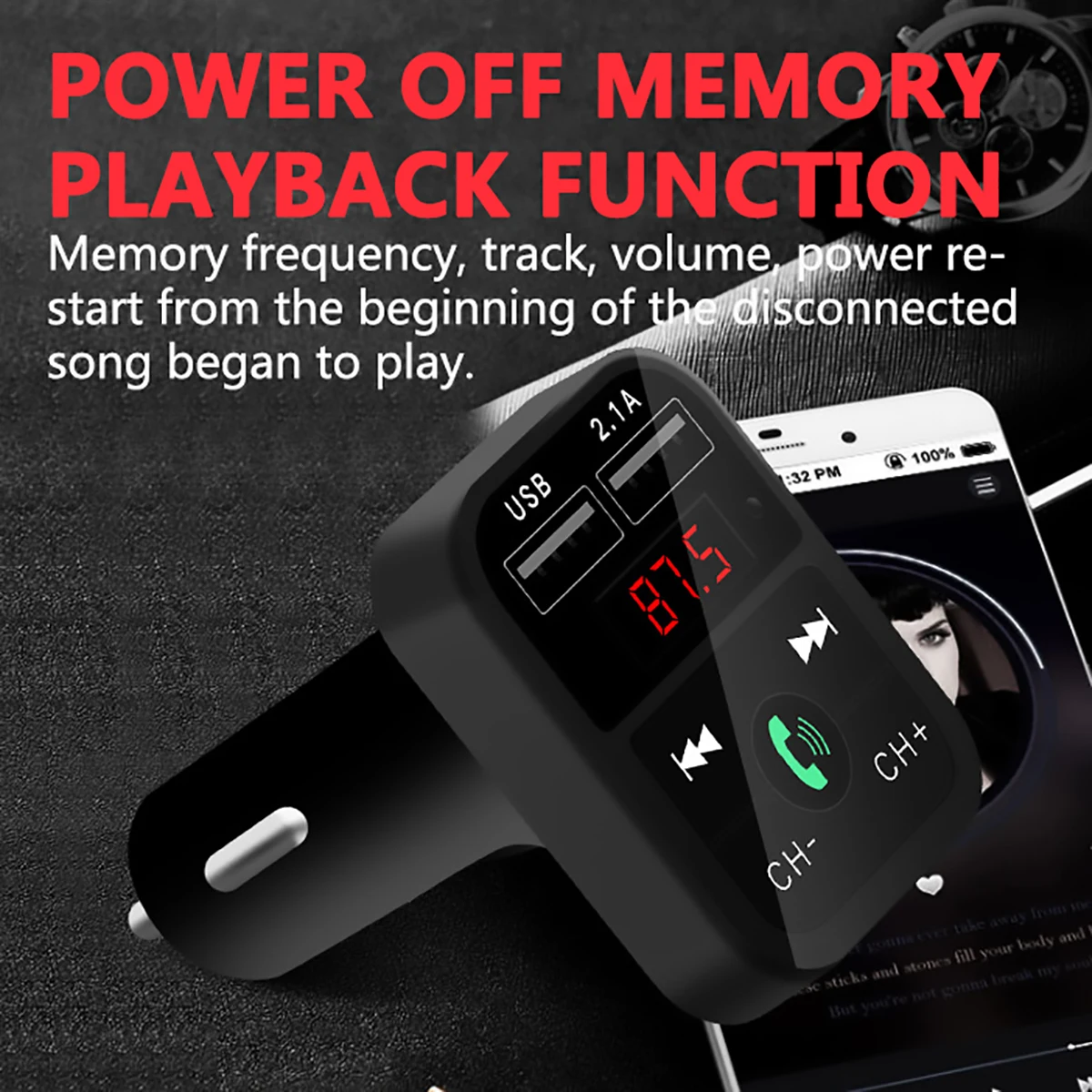 Автомобильный комплект громкой связи беспроводной Bluetooth fm-передатчик ЖК MP3-плеер USB зарядное устройство 2.1A автомобильный двойной USB Быстрый автомобильный аксессуар