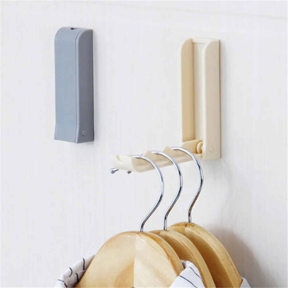 1PC Plastic Folding Clothes Hanger Wall Hook Closet Organizer Shelves Coat Rack Storage Shelf For Kitchen Bathroom Towel Holder