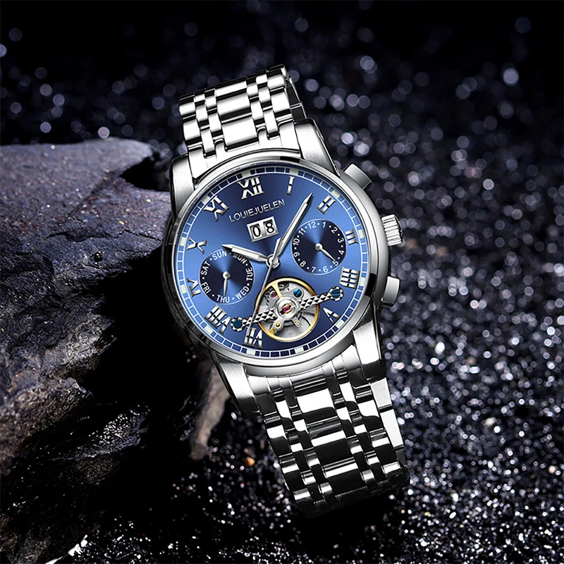 

CHYCET 2021 business men's essential watch appearance luxury atmosphere steel strap chronograph men's watch sports quartz watch
