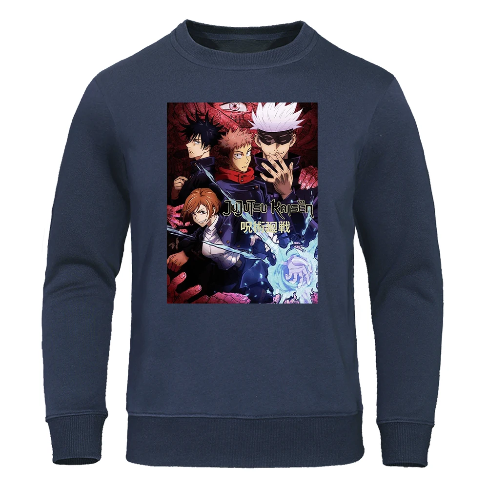 Толстовка мужская с капюшоном флисовый свитшот в стиле аниме теплая кофта