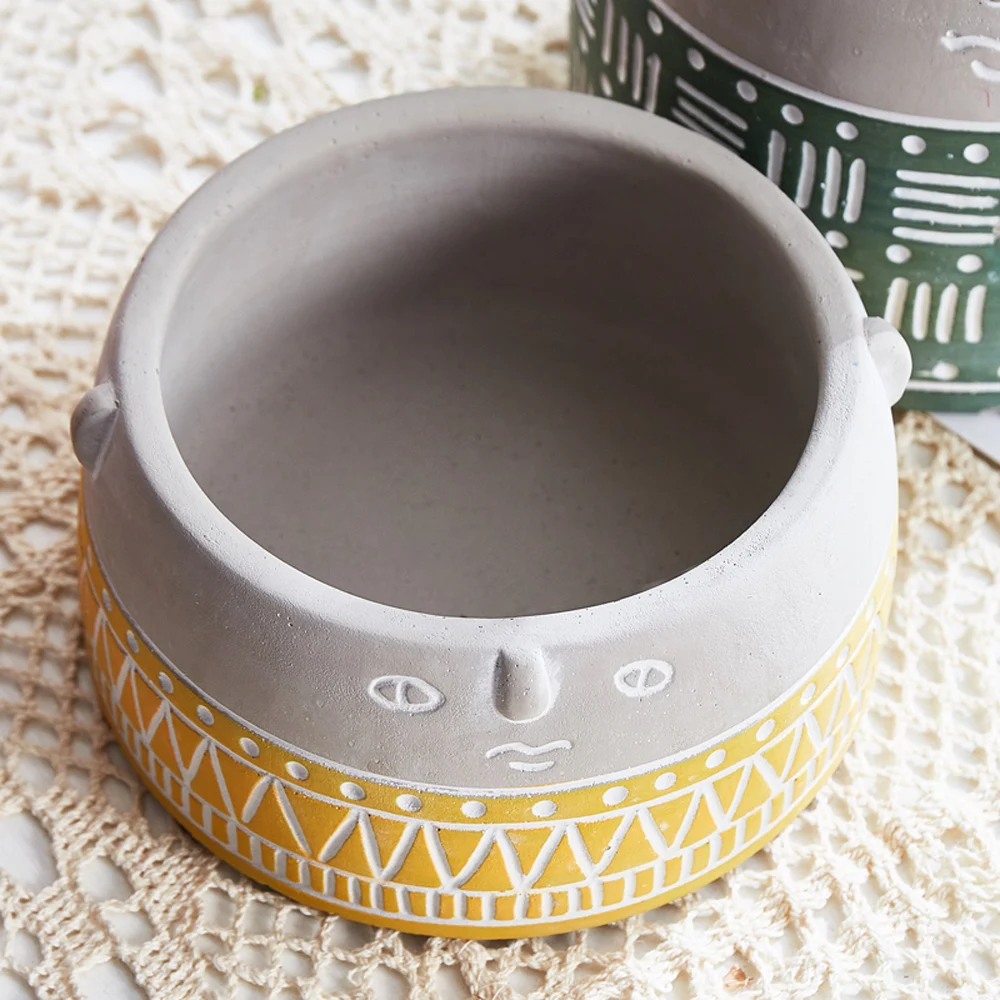 Цветочный горшок для лица домашний сад мини бонсай кактус цветочный посадки