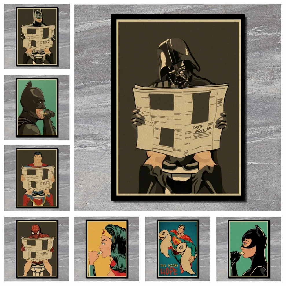 Captain Movie ретро постер винтажный из крафт-бумаги для домашнего декора