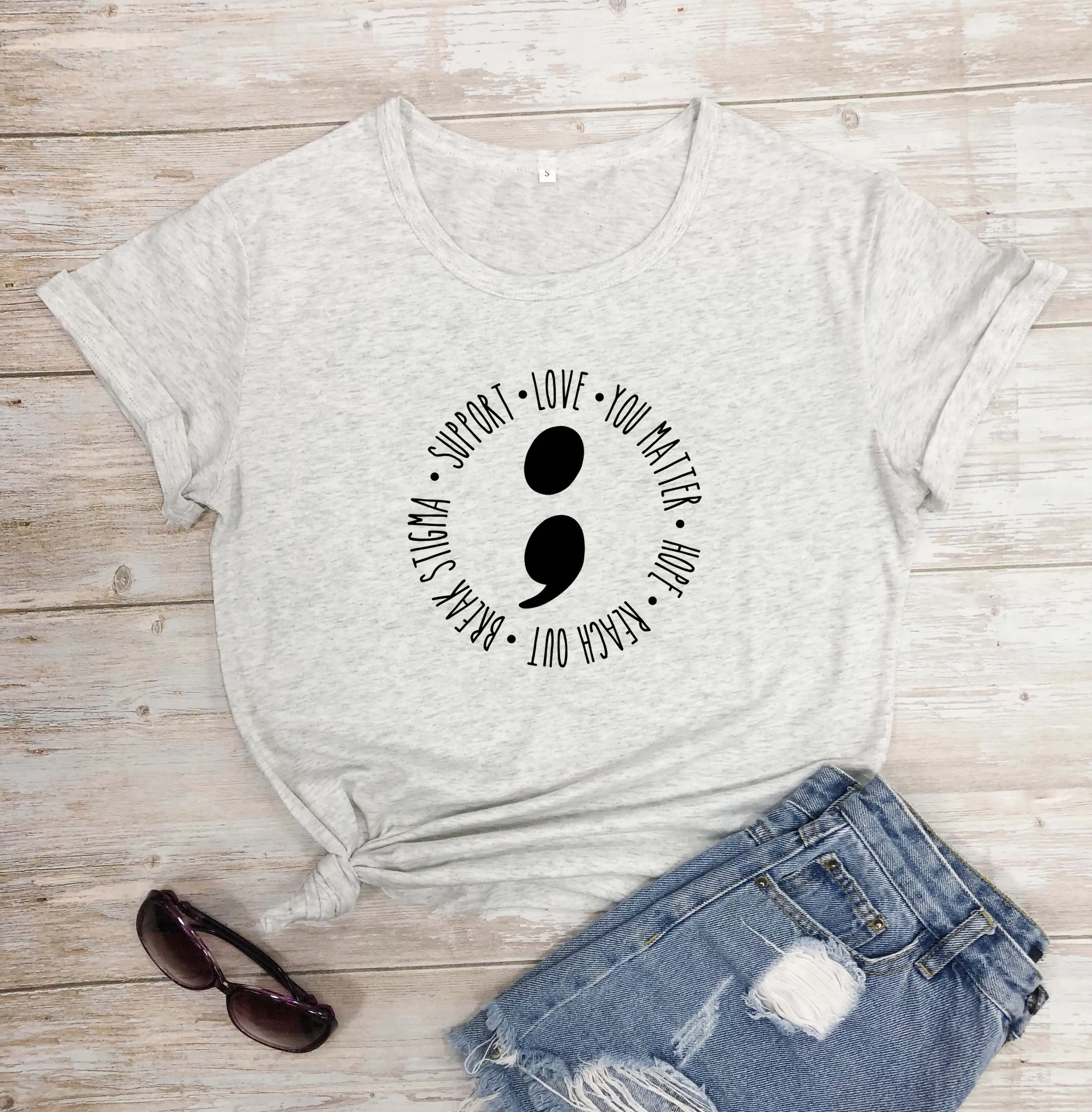 

Suicide, Prevention, Awareness slogan quote unisex women fashion cotton casual Breathable comfort t shirt young tees tops P029