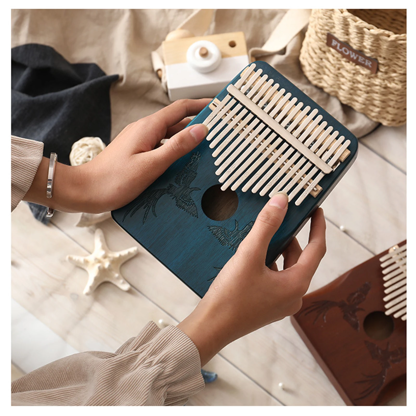 Высококачественное деревянное пальцевое пианино Kalimba с 17 клавишами музыкальные