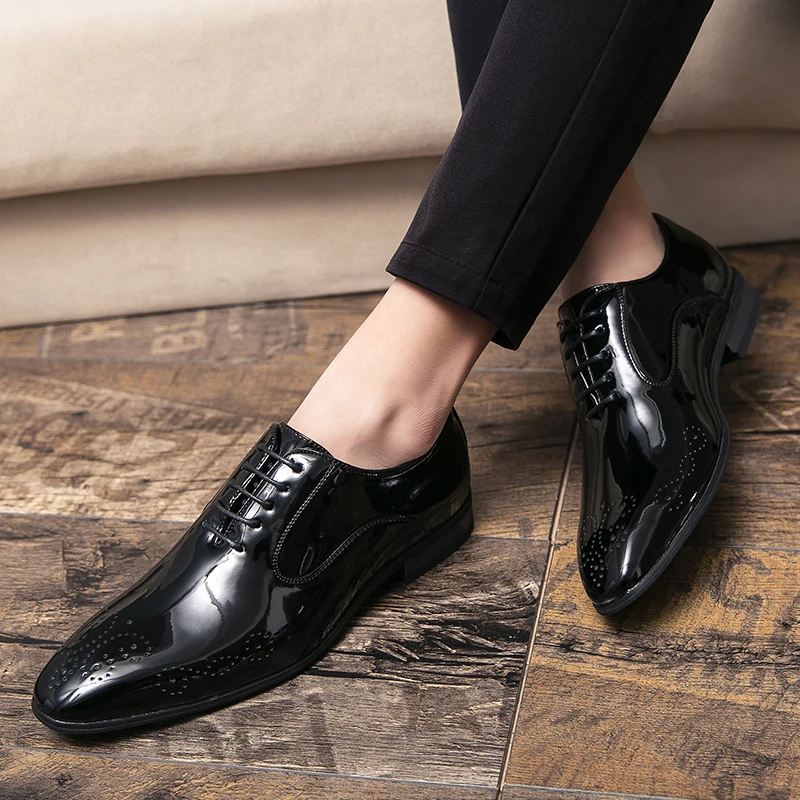 

Men brogue wedding shoes brogue oxfords Business mens casual flats shoes black vintage oxford shoes for men's shoes big size 48