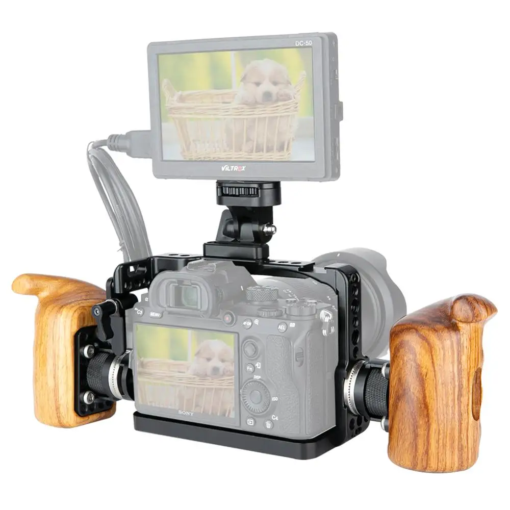 Клетка для камеры NICEYRIG с деревянной ручкой ручной зажим HDMI кабеля SONY A7RIII A7SII A7II