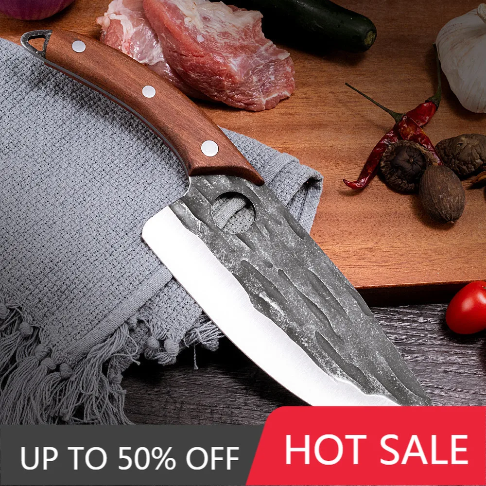 Кухонный нож для убоя санитарный резак из массива дерева с ручкой защиты глаз