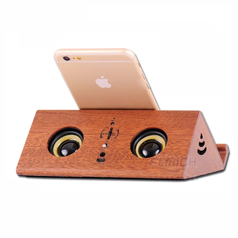 

Wooden Bluetooth small speaker mobile phone bracket computer audio subwoofer USB radio for iPad for jbl speakers for oppo Sale