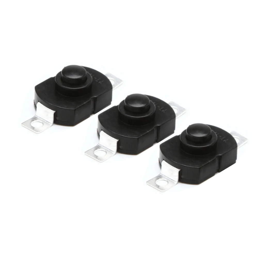 

10PCS Hot Selling 17×12×9.8mm DC250V 1.5A Black On Off Mini Push Button Switch for Electric Torch
