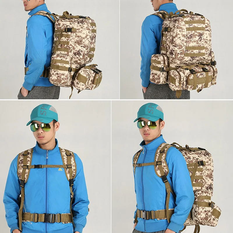 55L Molle военный рюкзак SWAT армейская полевая камуфляжная дорожная Сумка Многофункциональная Двойная Сумка Большой Вместительный рюкзак