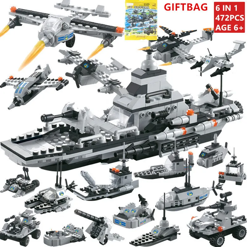 472 шт. Непобедимый сражений корабль кирпичи ВМС военный армейский бомбер солдат