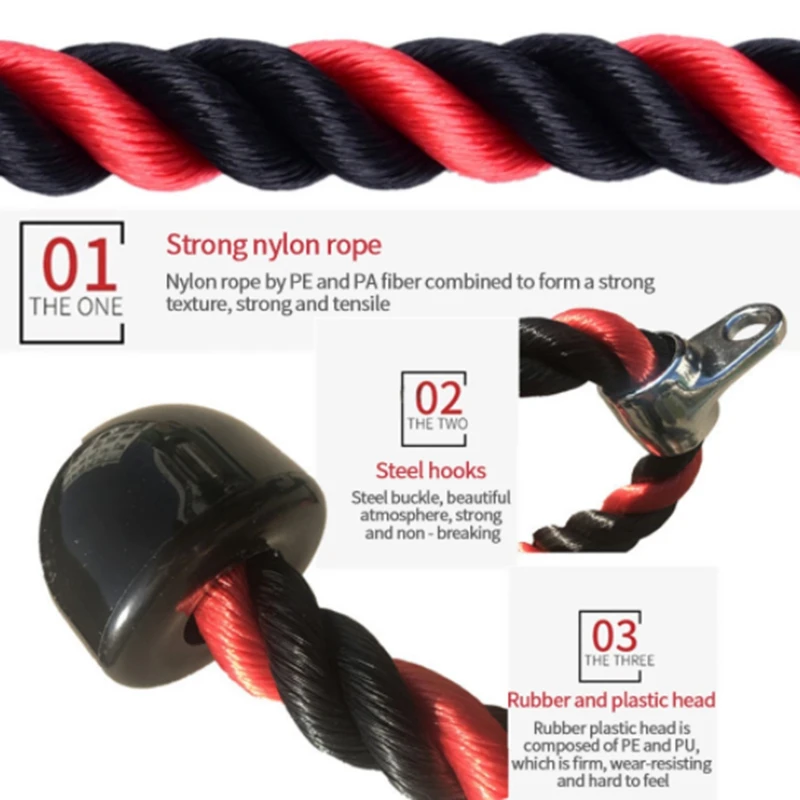 

Triceps Rope Pull Down Cord Heavy Duty Rope for Home Gym Bodybuilding Exercise Gym Workout Fitness