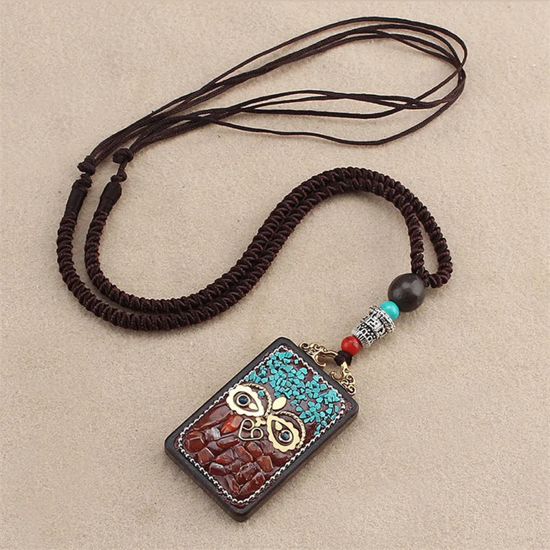 Vintage Nepal Long Buddhist Buddha Elephant Bodhi Pendant &amp Necklace Ethnic Bohemian Boho Lucky Jewelry for Women Men | Украшения и
