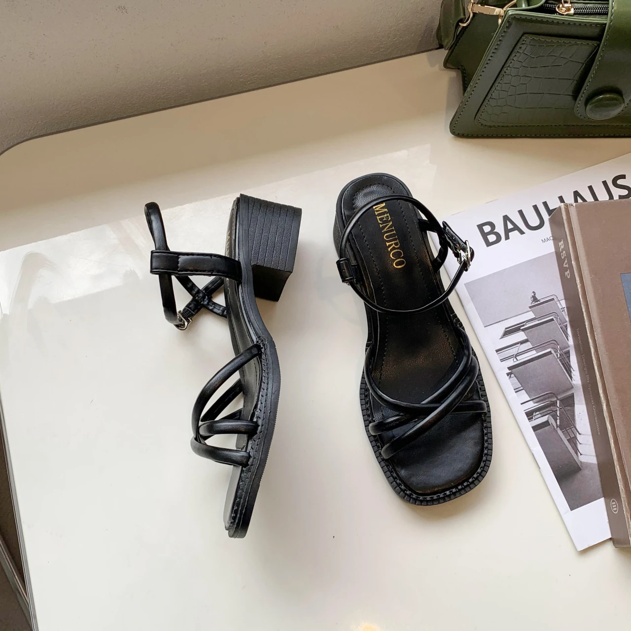 

Women High Heel Sandals Ankle Strap Thick Heel Women Sandals Summer 2021 Female Shoes Woman Elegant Casual Outdoor Beach Slides