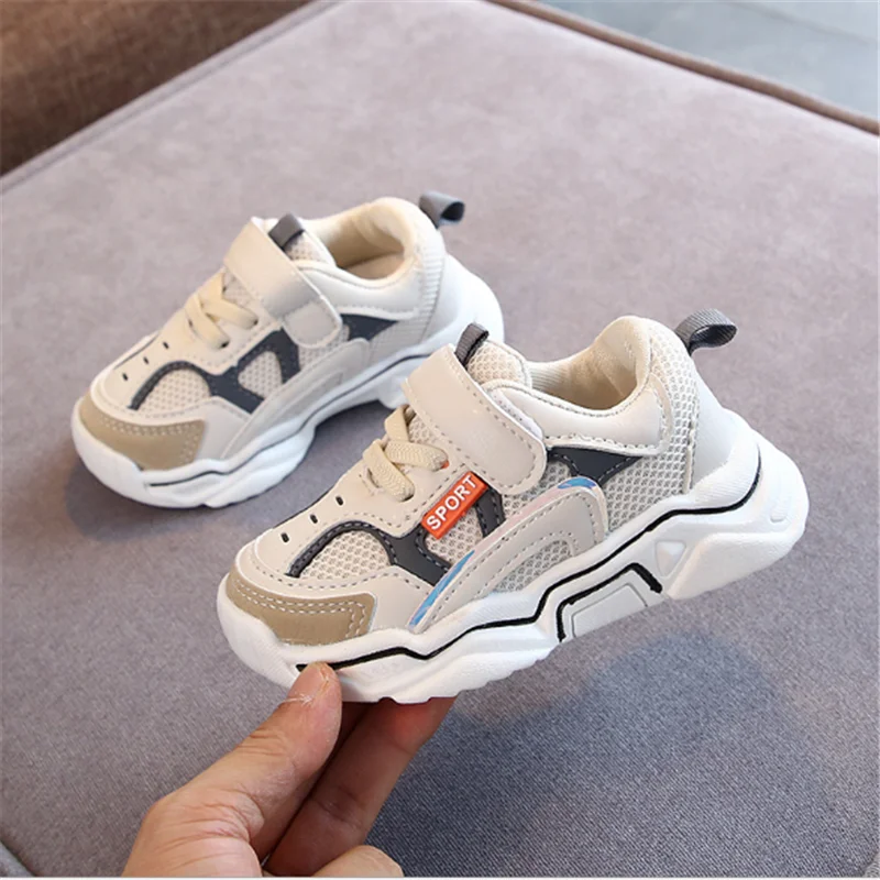 Весенне-Осенняя обувь для маленьких мальчиков и девочек Сетчатая дышащая