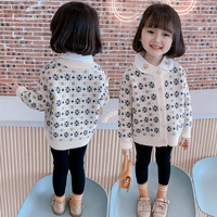 girls sweater childrens knitted sweater 2022 boys spring and autumn cardigan coat wool outdoor warm clothes cheap round neck