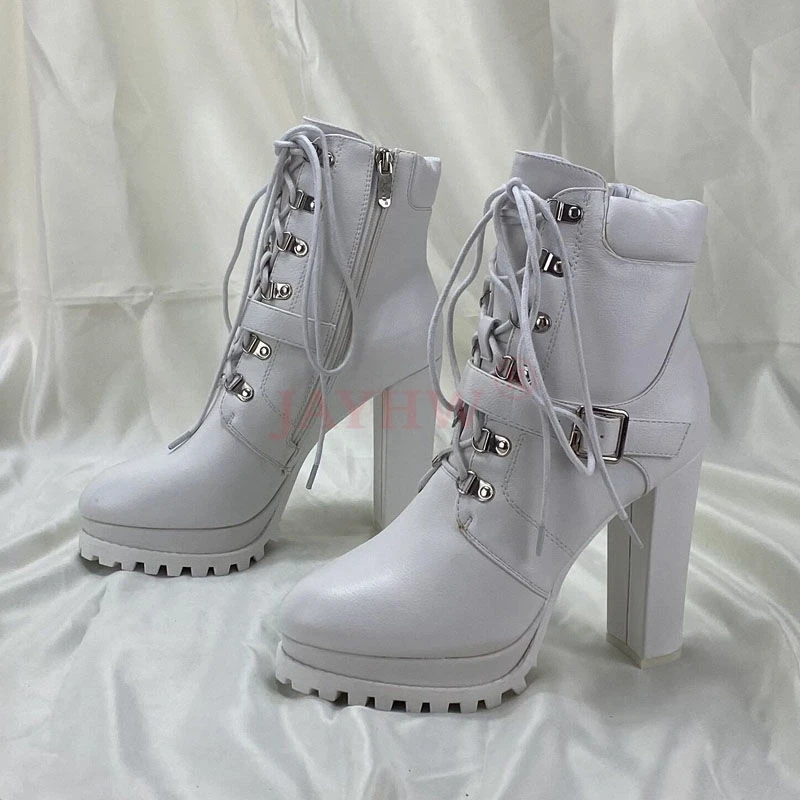 

Модные короткие ботинки JAYHW, Новые осенне-зимние Ботинки Martin, женские удобные ботинки Martin на массивном высоком каблуке, женские ботинки