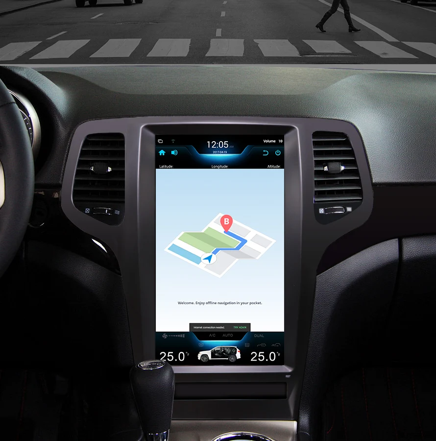 Автомагнитола Asvegen с вертикальным экраном для Jeep Grand Cherokee 2009-2013 13,3 ''Android 6,0 четырехъядерный gps мультимедийный dvd-плеер