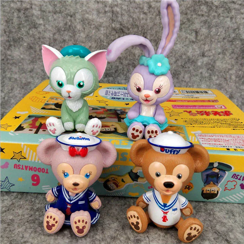 Японская экшн фигурка Disney Duffy 4 шт./компл. Стелла Ширли Кукла Кролик из ПВХ