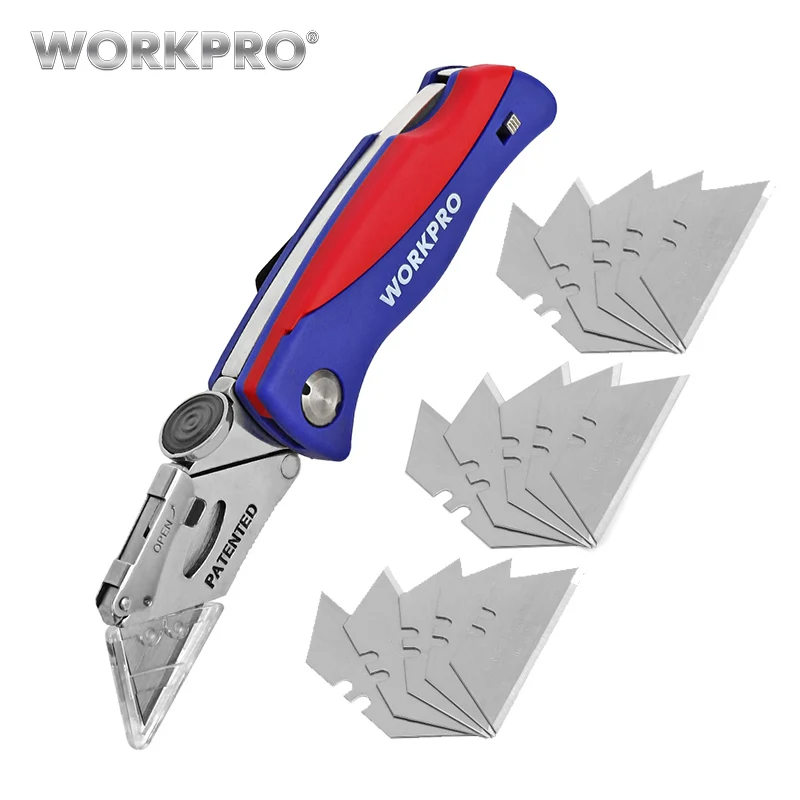 WORKPRO Складной Нож Электрический Нож для трубный кабель Резак складные ножи универсальные ножи 15 шт. дополнительные лезвия