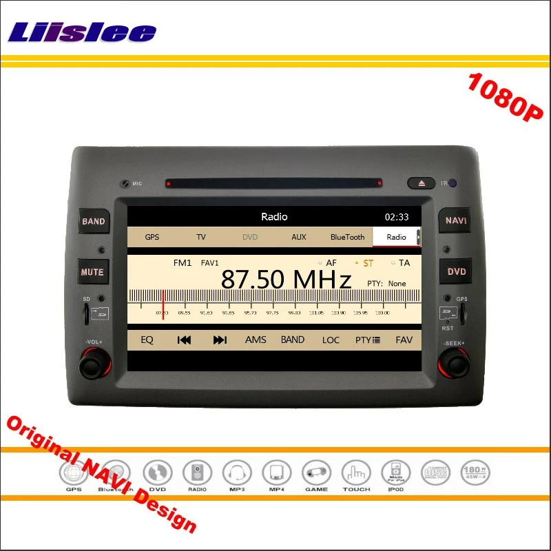Для Fiat Stilo 2002 ~ 2010 автомобильное стерео радио CD DVD плеер GPS навигация 1080P HD экран
