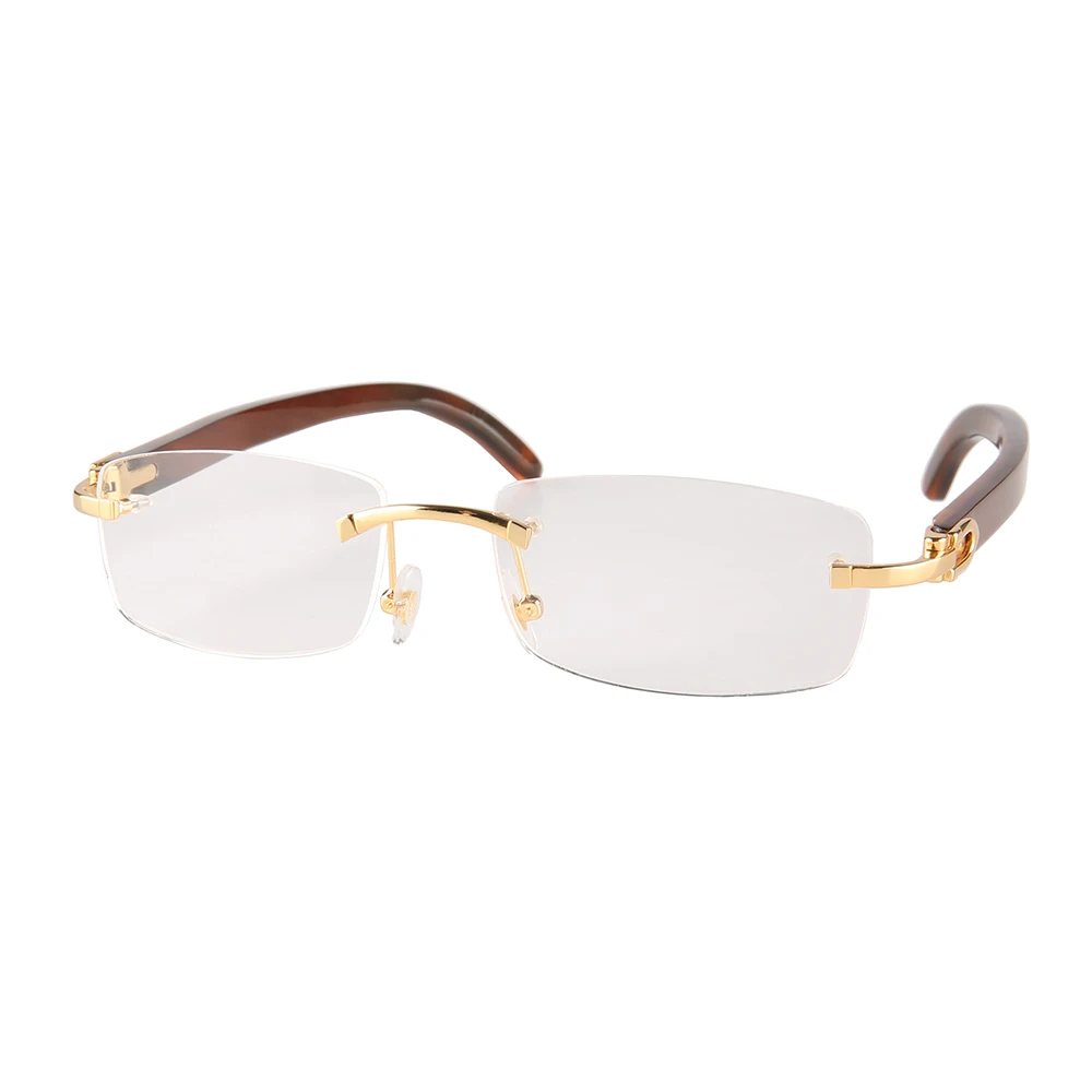 

Rectangle Square Oval Round Customized Coffee Brown Natural Horn Rimless Spectacles Eyewear Reading Eyeglasses Optical Glasses