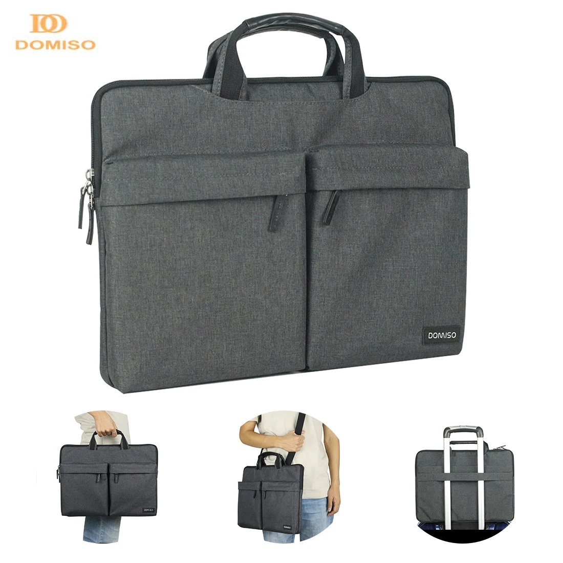 Водонепроницаемая Наплечная Сумка для ноутбука DOMISO 15 6 дюйма темно-серая |