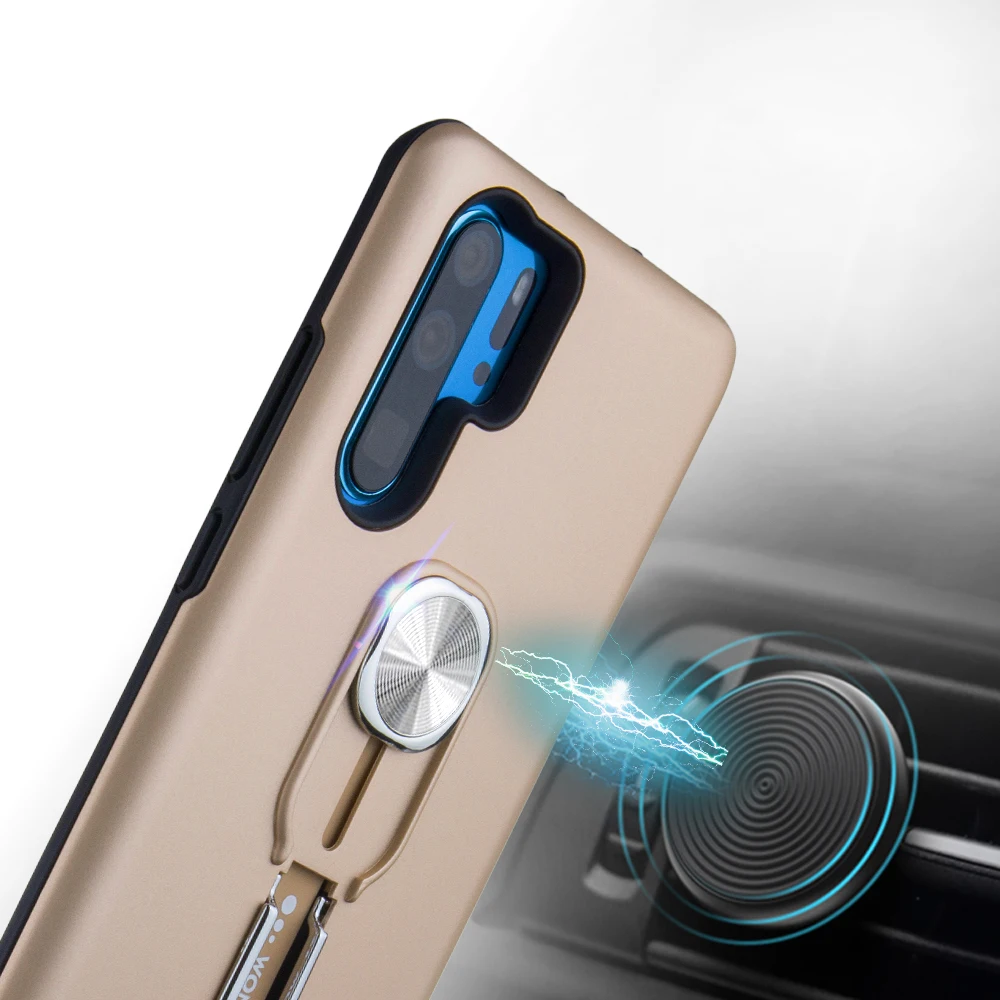 Гибридный чехол с кольцом-ремешком на палец для Huawei P30 Pro противоударный