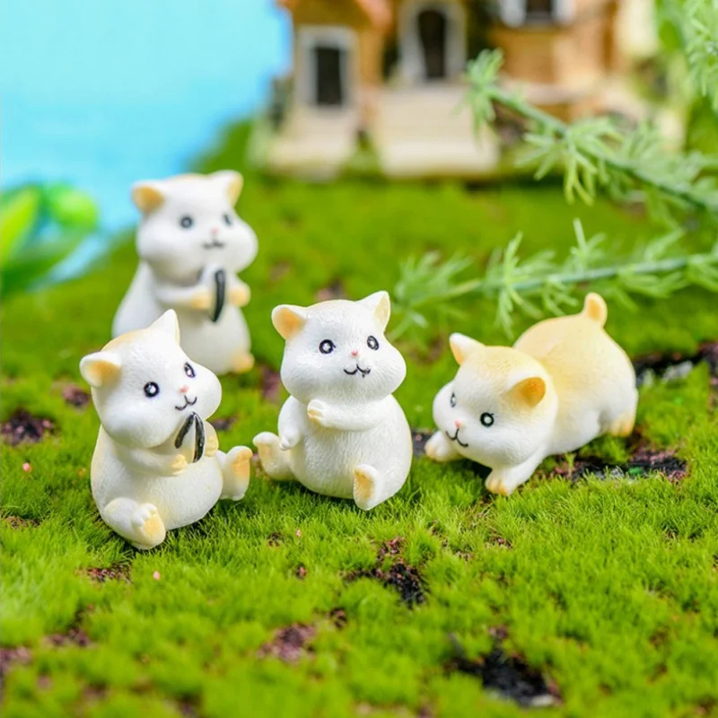 Ремесла милый хомяк смолы пейзаж Фея новый год небольшой орнамент садовый Декор