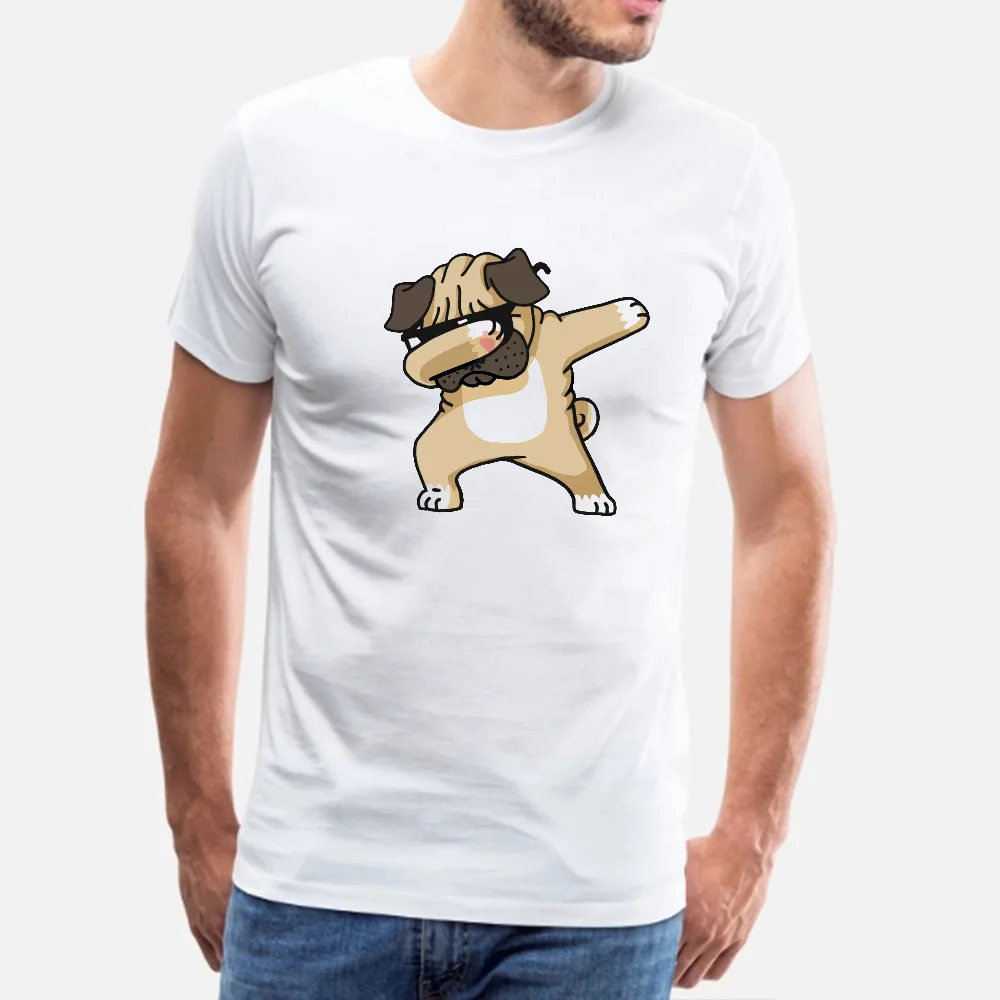Мужская Летняя модная футболка с принтом собаки коротким рукавом и круглым