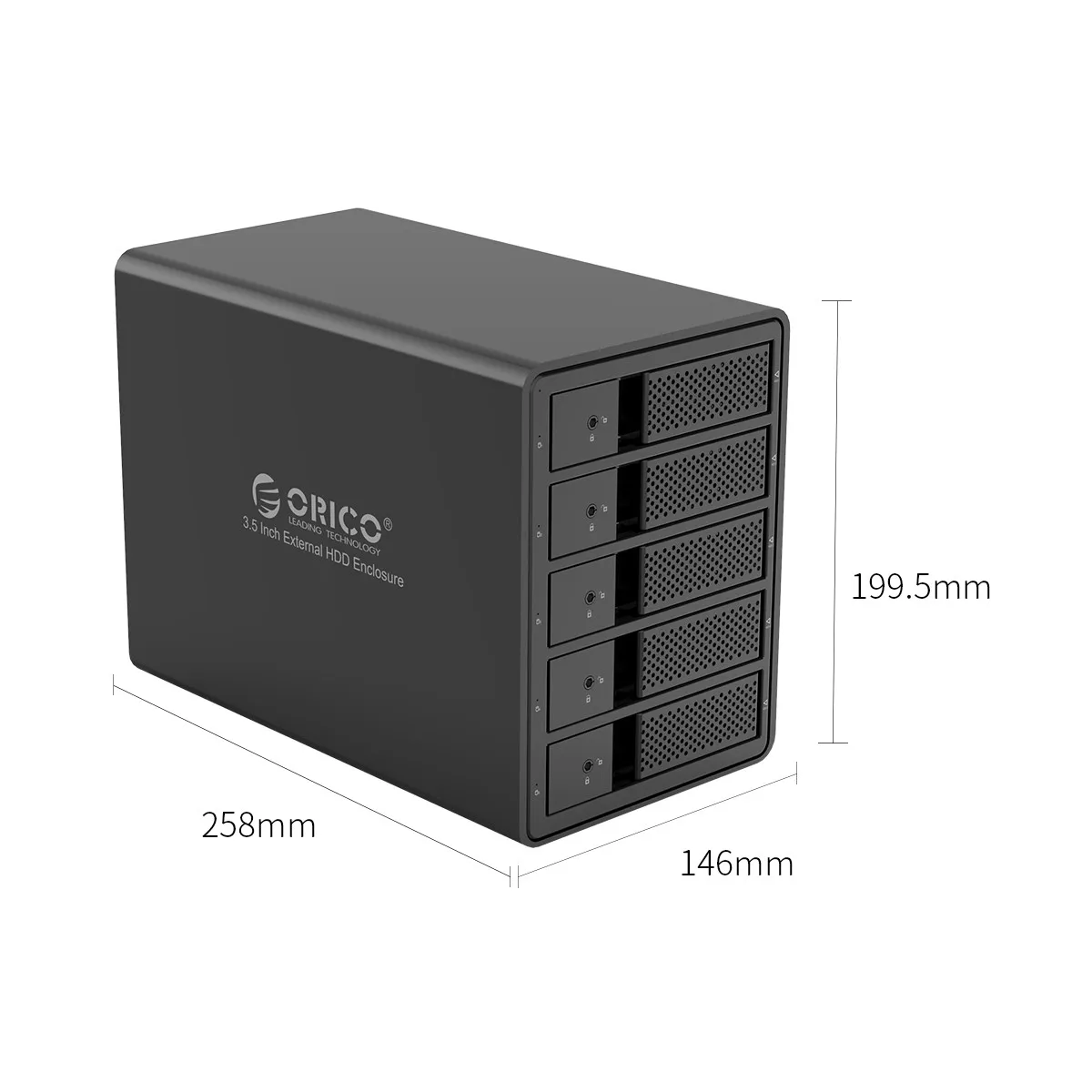 ORICO HDD чехол алюминиевый 5 отсек 3,5 ''USB3.0 HDD док-станция Поддержка 80 ТБ UASP с 150 Вт внутренний адаптер питания SATA для USB 3,0