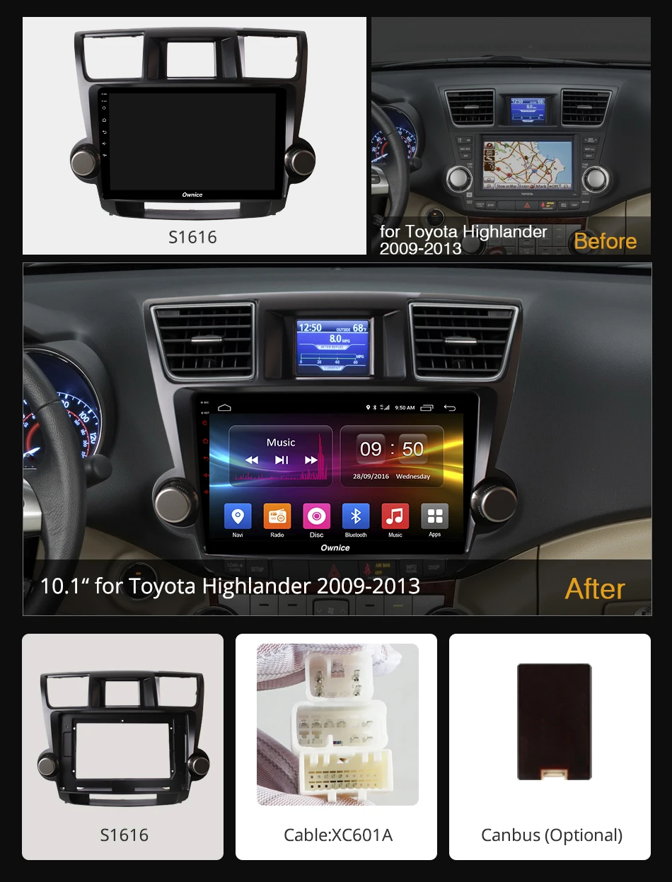Ownice 64G Восьмиядерный 4G LET DSP Android 9 0 автомобильный DVD мультимедийный плеер для Toyota