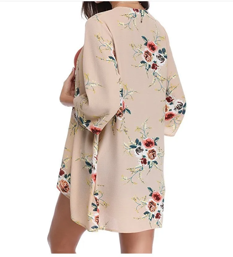 Женский купальник с цветочным принтом модный Свободный кардиган v-образным