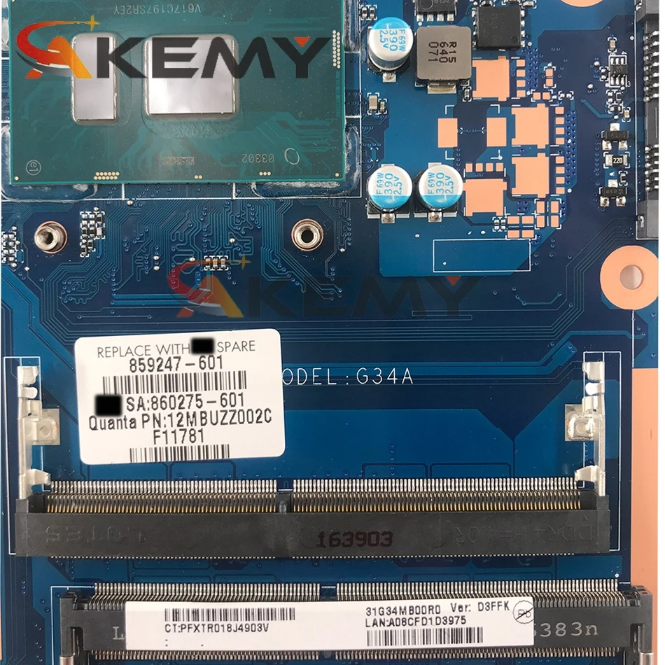 Online FÜR HP Pavilion 15-AU Laptop Motherboard 901583-601 901583-001 DAG34AMB6D0 DDR4 W/ 940MX 4GB I7-7500U 100% Vollständig Getestet