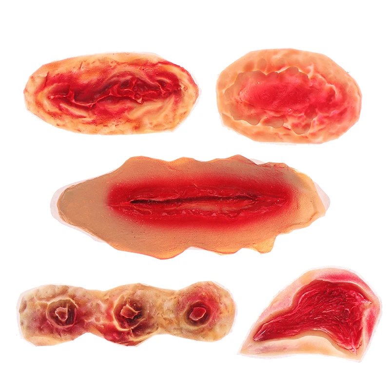 Страшные 3D Хэллоуин имитация шрамов водонепроницаемая фотовспышка кровавый