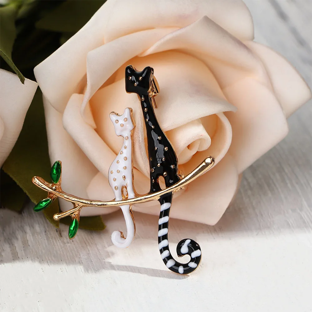 2020 эмалированные броши в виде ленивого кота на дереве | Украшения и аксессуары