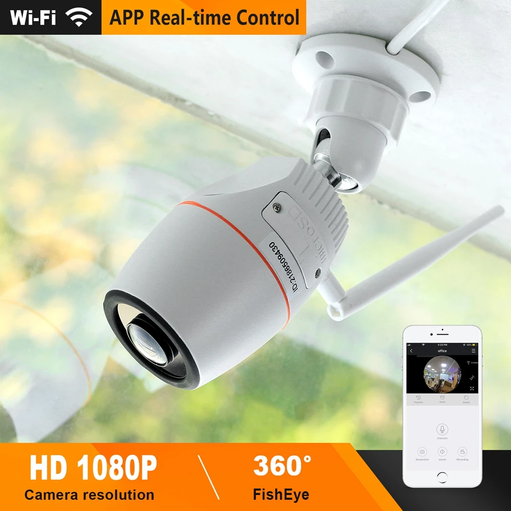 

IP-камера HomeFong, уличная, 1080P, HD, беспроводная, ночное видение, датчик движения, запись, управление через приложение