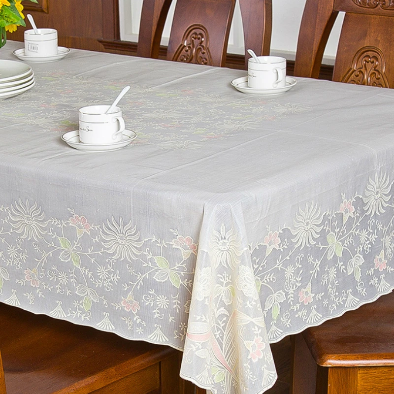 Виниловая кружевная скатерть поддельный кружева пластиковое покрытие стола из